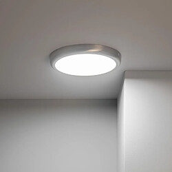 Ledkia Plafonnier LED Rond Métal 24W Design Silver Ø300mm 4000K Blanc neutre