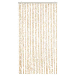 Avis vidaXL Rideau anti-mouches beige et blanc 100x200 cm chenille