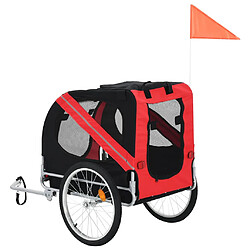 Avis vidaXL Remorque de vélo pour animaux de compagnie rouge et noir