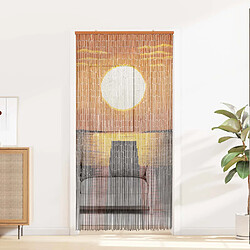 vidaXL Rideau de porte anti-insectes multicolore 200 x 100 cm Bambou