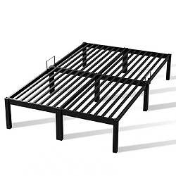 HOMAVO Cadre de lit métal 160x200 cm - Noir