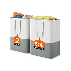 Panier a linge avec couvercle Joseph Joseph Duo 80L vertical compact