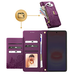 Avizar Étui Galaxy A37 Motif Floral Violet foncé pas cher