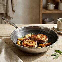 Acheter Cheffinger Wok 28 cm Tous Feux Induction Noir / Argent