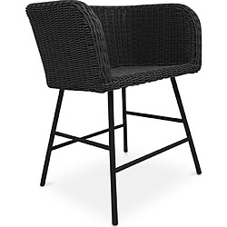 ICONIK INTERIOR Chaise de salle à manger en rotin - Boho Bali Design - Ishita Noir