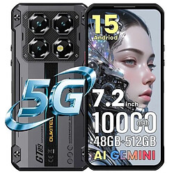 Smartphone OUKITEL WP60 5G 48Go(16+32) 512 Go,7.2" 120Hz,10000mAh Android 15,Noir