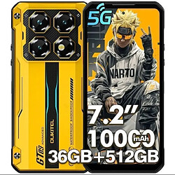 Smartphone robuste OUKITEL WP60 5G 36Go (12+24) RAM 512Go ROM,7.2" 120Hz,10000mAh,Jaune