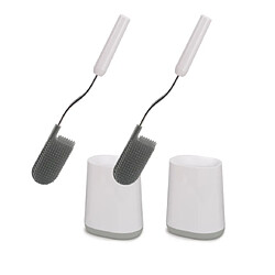Lot de 2 brosses WC Joseph Joseph Flex Lite gris clair avec support