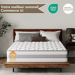 Matelas HOMAVO 90x200cm à Ressorts Ensachés 7 Zones -H3/H4 - Épaisseur 25cm pas cher