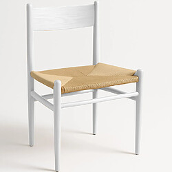 ICONIK INTERIOR Chaise de salle à manger en bois - Design rétro - Cawi Blanc