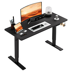 HOMAVO Bureau Assis-Debout Électrique 110x60cm - Hauteur 70-117cm - Noir