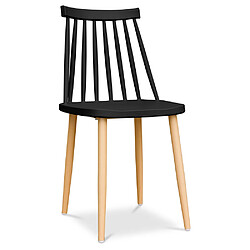 ICONIK INTERIOR Chaise de salle à manger en bois - Design scandinave - Joy Noir