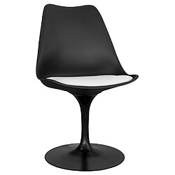 ICONIK INTERIOR Chaise de salle à manger - Chaise pivotante noire - Tulip Blanc