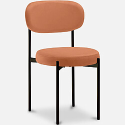 ICONIK INTERIOR Chaise de salle à manger - Revêtue de velours - Métal noir - Margot Orange pas cher