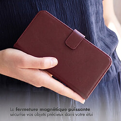 Selencia Étui portefeuille en cuir véritable pour Samsung Galaxy S25 Ultra - Burgundy pas cher