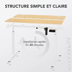 HOMAVO Bureau Assis-Debout Électrique 160x80cm - Hauteur 70-117cm - Chêne pas cher