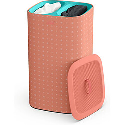 Panier a linge Joseph Joseph Tota Pop 60L compact resistant corail