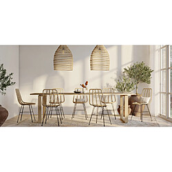 ICONIK INTERIOR Chaise de salle à manger en rotin - Style Boho - Mia Noir pas cher