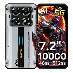 Smartphone robuste OUKITEL WP60 5G 36Go (12+24) RAM 512Go ROM,7.2" 120Hz,10000mAh,Jaune