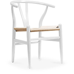 ICONIK INTERIOR Chaise de salle à manger en bois - Style scandinave - Wish Blanc