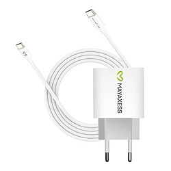 Mayaxess Chargeur Secteur pour Galaxy S23 Plus 20W + Câble USB-C 1m Blanc