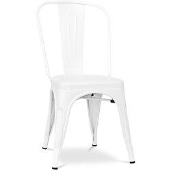 ICONIK INTERIOR Chaise de salle à manger - Design industriel - Acier - Mat - Nouvelle édition -Stylix Blanc