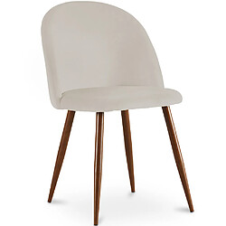 ICONIK INTERIOR Chaise de salle à manger - Tapissée de velours - Design scandinave - Evelyne Beige