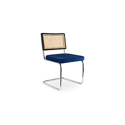Acheter ICONIK INTERIOR Chaise de salle à manger - Tapissée de velours - Bois et rotin - Hyre Gris foncé