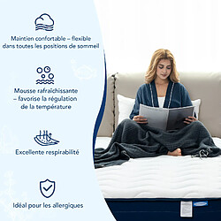 Avis HOMAVO Matelas 7 Zones à Ressorts Ensachés 90x190cm - Épaisseur 22cm - Confort H3