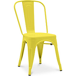 ICONIK INTERIOR Chaise de salle à manger - Design industriel - Acier - Mat - Nouvelle édition -Stylix Jaune