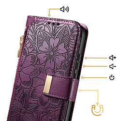 Acheter Avizar Étui Galaxy A37 Motif Floral Violet foncé