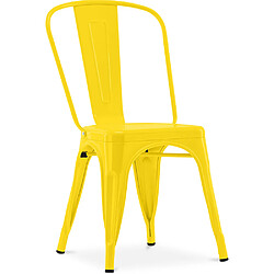 ICONIK INTERIOR Chaise de salle à manger - Design industriel - Acier - Nouvelle édition - Stylix Jaune