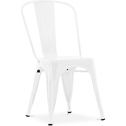 ICONIK INTERIOR Chaise de salle à manger - Design industriel - Acier - Nouvelle édition - Stylix Blanc