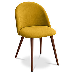 ICONIK INTERIOR Chaise de salle à manger - Tapissée en tissu - Style scandinave - Evelyne Jaune