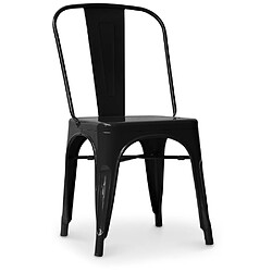 ICONIK INTERIOR Chaise en acier de salle à manger - Design industriel - Nouvelle édition - Stylix Noir