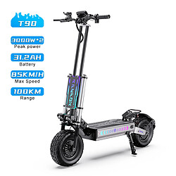 Trottinette Électrique APEFOX T90 Pliable 60V 31.2Ah, 3000W*2, Autonomie Max 100Km, Noir