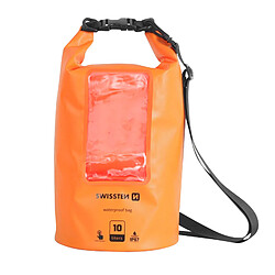 Swissten Sac Étanche IP67 10L avec Bandoulière et Pochette Smartphone Tactile Orange