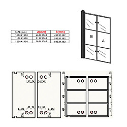 Avis Paroi baignoire Berkan 110 x 140 cm Badplaats - noir - verre transparent