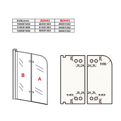 Badplaats Paroi de baignoire Austin 100 x 140 cm - chrome - verre transparent pas cher