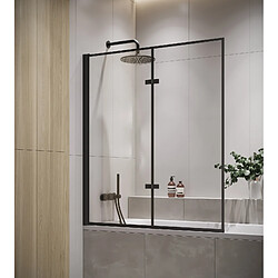 Paroi baignoire Medal 120 x 140 cm Badplaats - noir - verre transparent