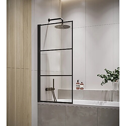 Paroi baignoire Berkan 60 x 140 cm Badplaats - noir - verre transparent