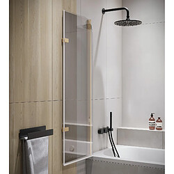 Avis Badplaats Paroi de baignoire Austin 120 x 140 cm - l'or - verre transparent