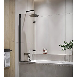 Avis Badplaats Paroi de baignoire Austin 120 x 140 cm - noir - verre transparent