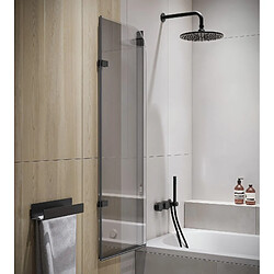 Acheter Badplaats Paroi de baignoire Austin 120 x 140 cm - noir - verre transparent