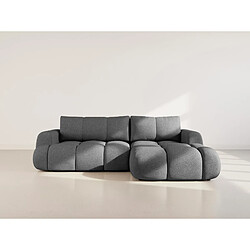 Bestmobilier Yulin - Canapé d'angle droit 4 places convertible avec coffre en tissu bouclette pas cher