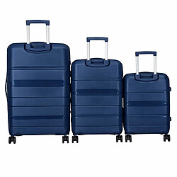 Acheter Avizar Set de 3 Valises Rigides à Roulettes 4 Roues Pivotantes 55-65-75cm Bleu