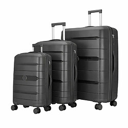 Avizar Set de 3 Valises Rigides à Roulettes 4 Roues Pivotantes 55-65-75cm Gris