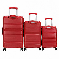 Acheter Avizar Set de 3 Valises Rigides à Roulettes 4 Roues Pivotantes 55-65-75cm Rouge