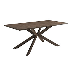 Homy France Table à manger rectangulaire effet noyer 6 à 8 personnes 180x90 cm XAVIER pas cher