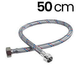 Acheter Avizar Tuyau Flexible Tressé 50cm pour Raccordements Sanitaire F1/2 M1/2 Gris